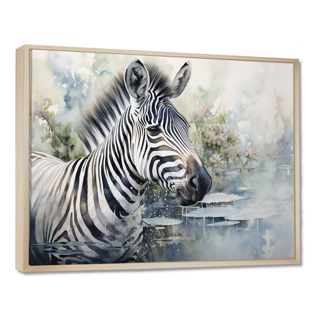 Zebra Watercolor Elegance This - White Zebra Wall Art