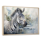 Zebra Watercolor Elegance This - White Zebra Wall Art