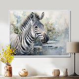 Zebra Watercolor Elegance This - White Zebra Wall Art