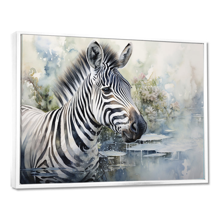 Zebra Watercolor Elegance This - White Zebra Wall Art