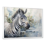 Zebra Watercolor Elegance This - White Zebra Wall Art