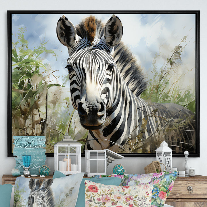 Zebra Stripes In Jungle - Zebra Bedroom Wall Art