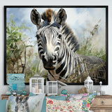 Zebra Stripes In Jungle - Zebra Bedroom Wall Art