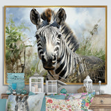 Zebra Stripes In Jungle - Zebra Bedroom Wall Art
