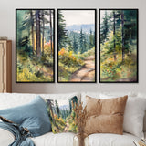 Little Road In Mountain Landscape X - Multi-Panel Canvas Prints