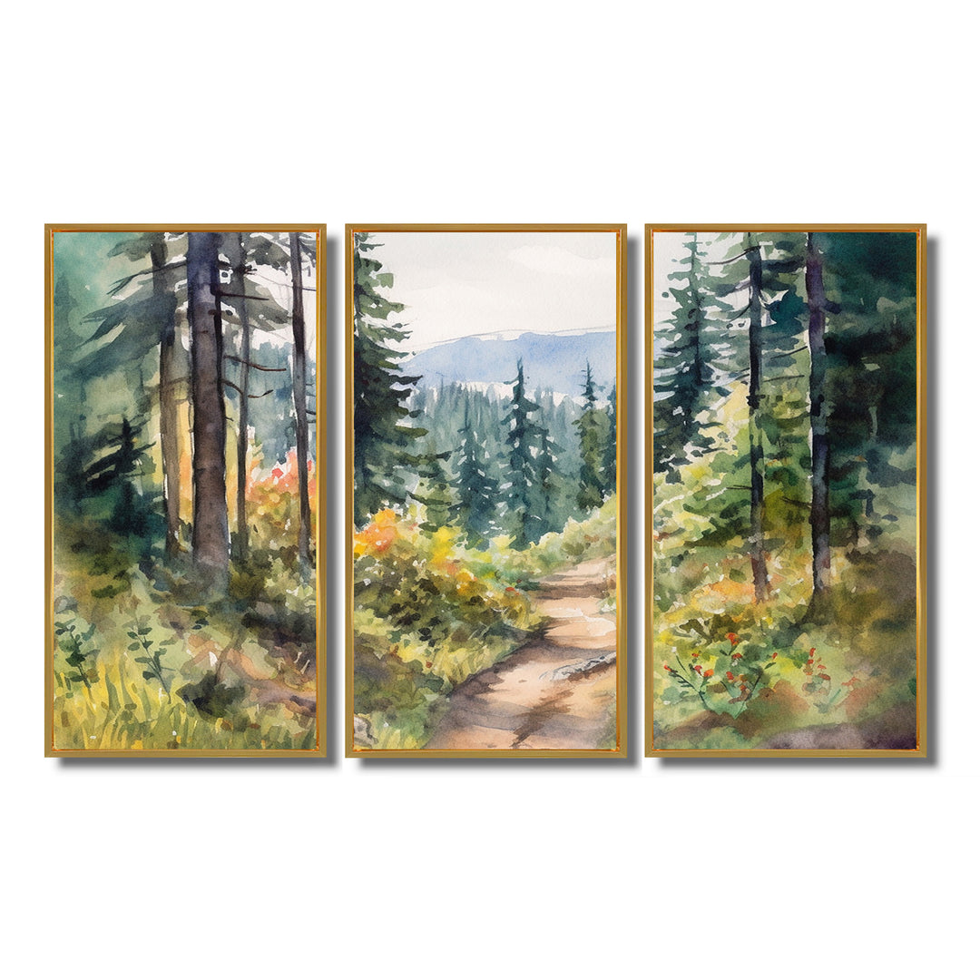 Little Road In Mountain Landscape X - Multi-Panel Canvas Prints