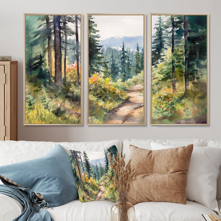 Little Road In Mountain Landscape X - Multi-Panel Canvas Prints