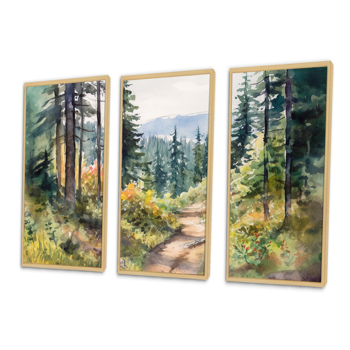 Little Road In Mountain Landscape X - Multi-Panel Canvas Prints