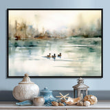 Ducks in Pond I - Animals Canvas Wall Art