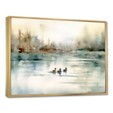 Ducks in Pond I - Animals Canvas Wall Art