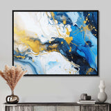 Blue and Gold Luxury Abstract Fluid Art IV - Abstract Canvas Wall Art