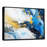 Blue and Gold Luxury Abstract Fluid Art IV - Abstract Canvas Wall Art