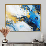 Blue and Gold Luxury Abstract Fluid Art IV - Abstract Canvas Wall Art