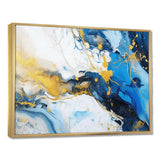 Blue and Gold Luxury Abstract Fluid Art IV - Abstract Canvas Wall Art