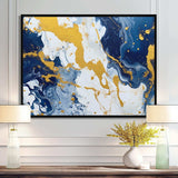 Blue and Gold Luxury Abstract Fluid Art XI - Abstract Canvas Wall Art