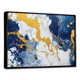 Blue and Gold Luxury Abstract Fluid Art XI - Abstract Canvas Wall Art