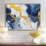 Blue and Gold Luxury Abstract Fluid Art XI - Abstract Canvas Wall Art