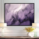 Purple and Grey Marble Ink Clouds X - Abstract Canvas Wall Art