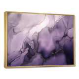 Purple and Grey Marble Ink Clouds X - Abstract Canvas Wall Art