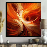 Orange Abstract Warm Fractal Design VI - Abstract Canvas Wall Art