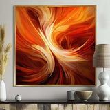 Orange Abstract Warm Fractal Design VI - Abstract Canvas Wall Art