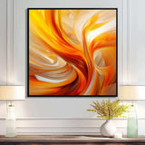 Orange Abstract Warm Fractal Design VII - Abstract Canvas Wall Art