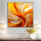 Orange Abstract Warm Fractal Design VII - Abstract Canvas Wall Art