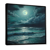 Super Moon Over The Sea IV - Beach Canvas Wall Art