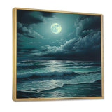 Super Moon Over The Sea IV - Beach Canvas Wall Art