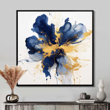 Dark Blue and Gold Strokes I - Abstract Canvas Wall Art