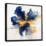 Dark Blue and Gold Strokes I - Abstract Canvas Wall Art