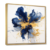 Dark Blue and Gold Strokes I - Abstract Canvas Wall Art