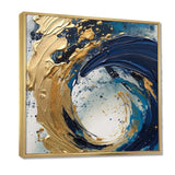 Dark Blue and Gold Strokes VI - Abstract Canvas Wall Art