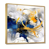 Dark Blue and Gold Strokes XIV - Abstract Canvas Wall Art