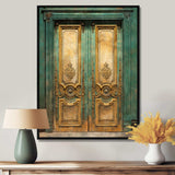 Old Wooden Door With Carvings in Paris, France VI - Farm Canvas Wall Art