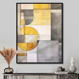 Yellow and Grey Intersecting Realities I - Abstract Canvas Wall Art