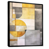 Yellow and Grey Intersecting Realities I - Abstract Canvas Wall Art