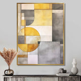 Yellow and Grey Intersecting Realities I - Abstract Canvas Wall Art