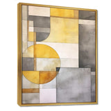 Yellow and Grey Intersecting Realities I - Abstract Canvas Wall Art