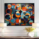 Orange Blue Geometry Unleashed I - Abstract Canvas Wall Art