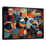 Orange Blue Geometry Unleashed I - Abstract Canvas Wall Art