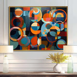 Orange Blue Geometry Unleashed I - Abstract Canvas Wall Art