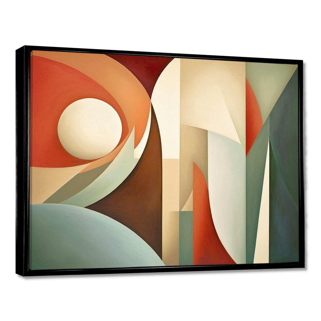 Orange Green Symmetrical Visions - Abstract Canvas Wall Art