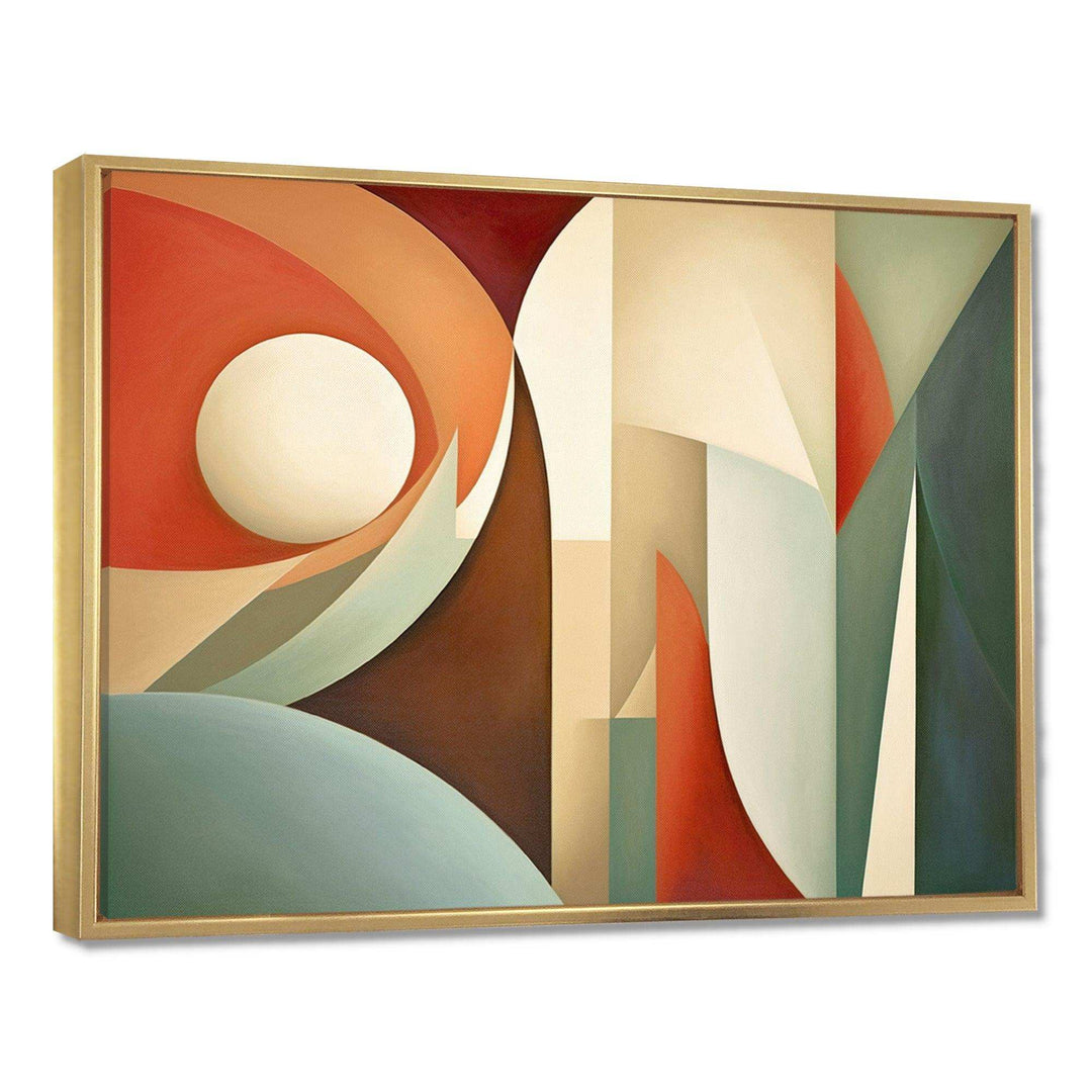 Orange Green Symmetrical Visions - Abstract Canvas Wall Art