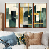 Gold Green Parallel Universes - Split Panel Canvas Art