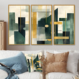 Gold Green Parallel Universes - Split Panel Canvas Art