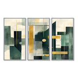 Gold Green Parallel Universes - Split Panel Canvas Art