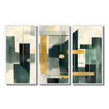 Gold Green Parallel Universes - Split Panel Canvas Art
