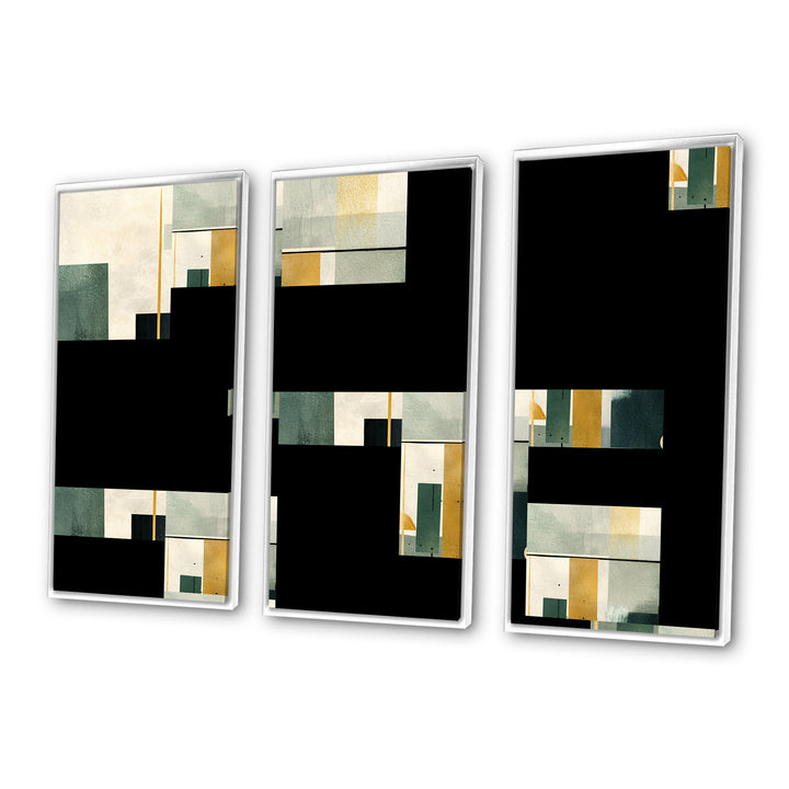 Gold Green Parallel Universes - Split Panel Canvas Art