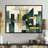 Gold Green Parallel Universes - Abstract Canvas Wall Art